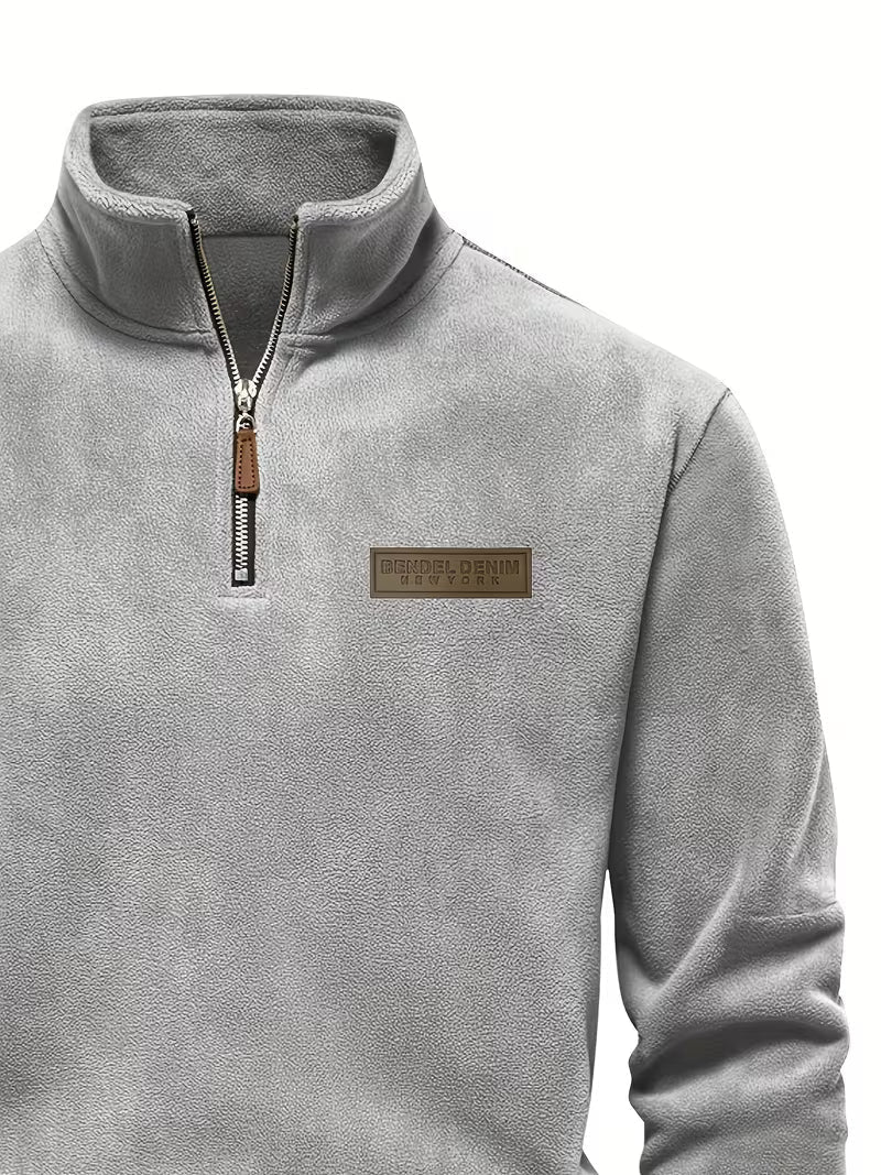 Fleece-Lined Winter Jumper, Grey