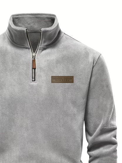 Fleece-Lined Winter Jumper, Grey