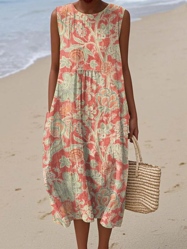 Printed Summer Linen Dress