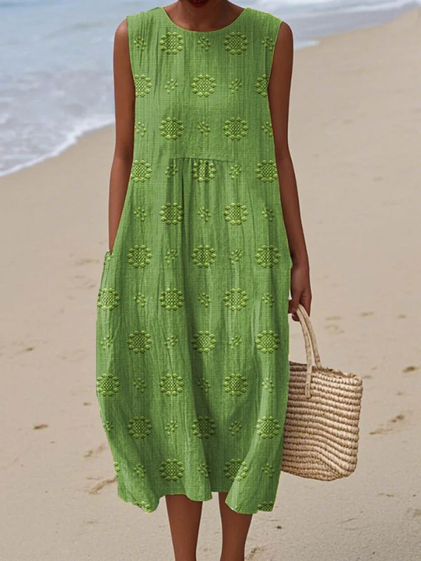 Printed Summer Linen Dress