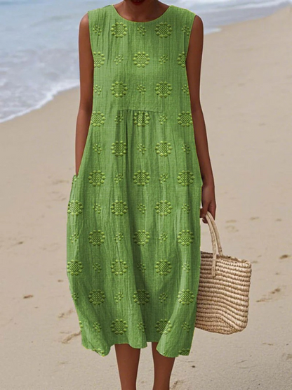 Printed Summer Linen Dress