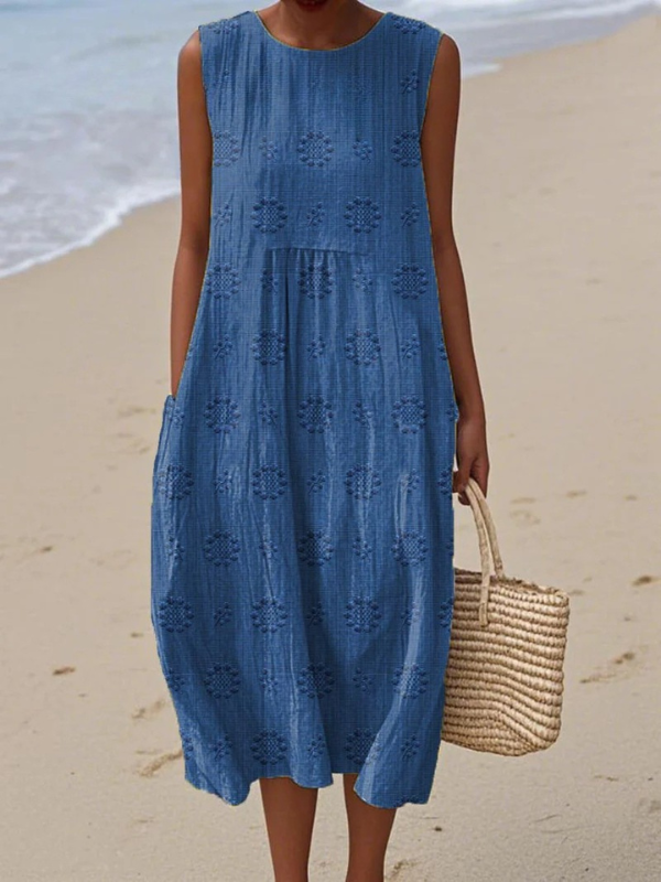 Printed Summer Linen Dress