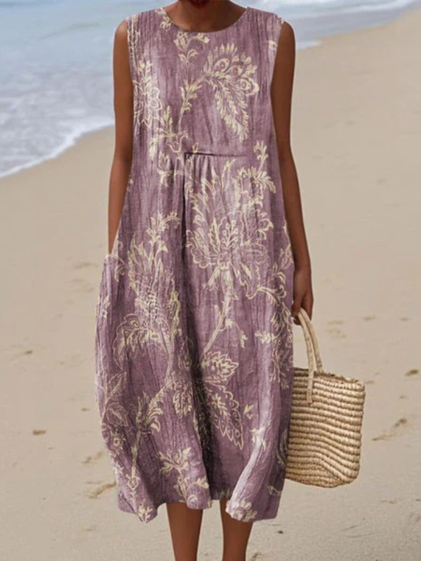 Printed Summer Linen Dress