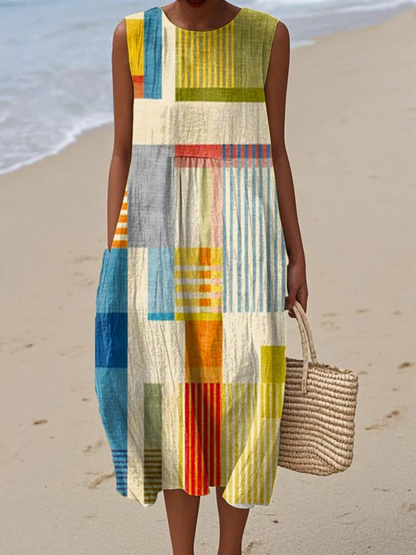 Printed Summer Linen Dress