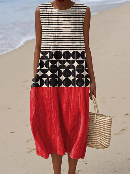 Printed Summer Linen Dress