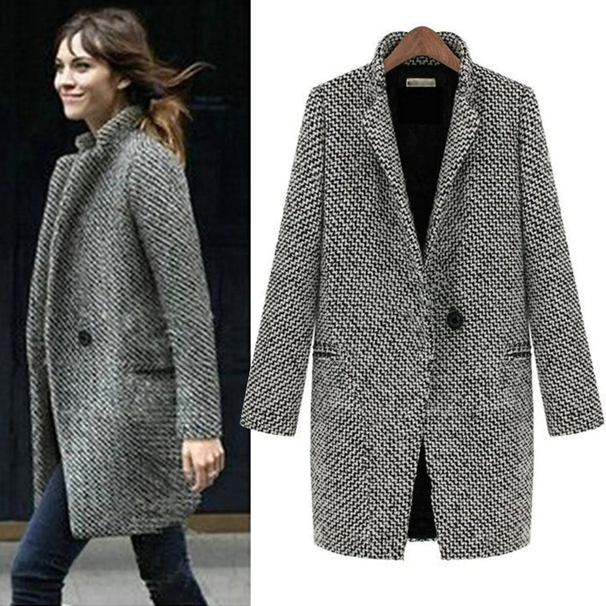 Woven Winter Long Coat