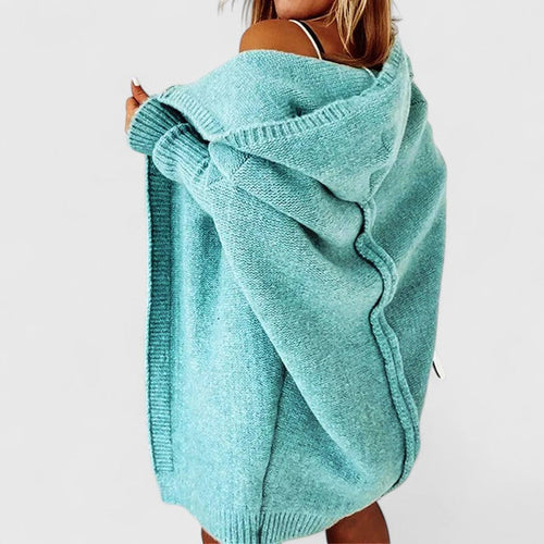 Chunky Knit Winter Cardigan, Blue