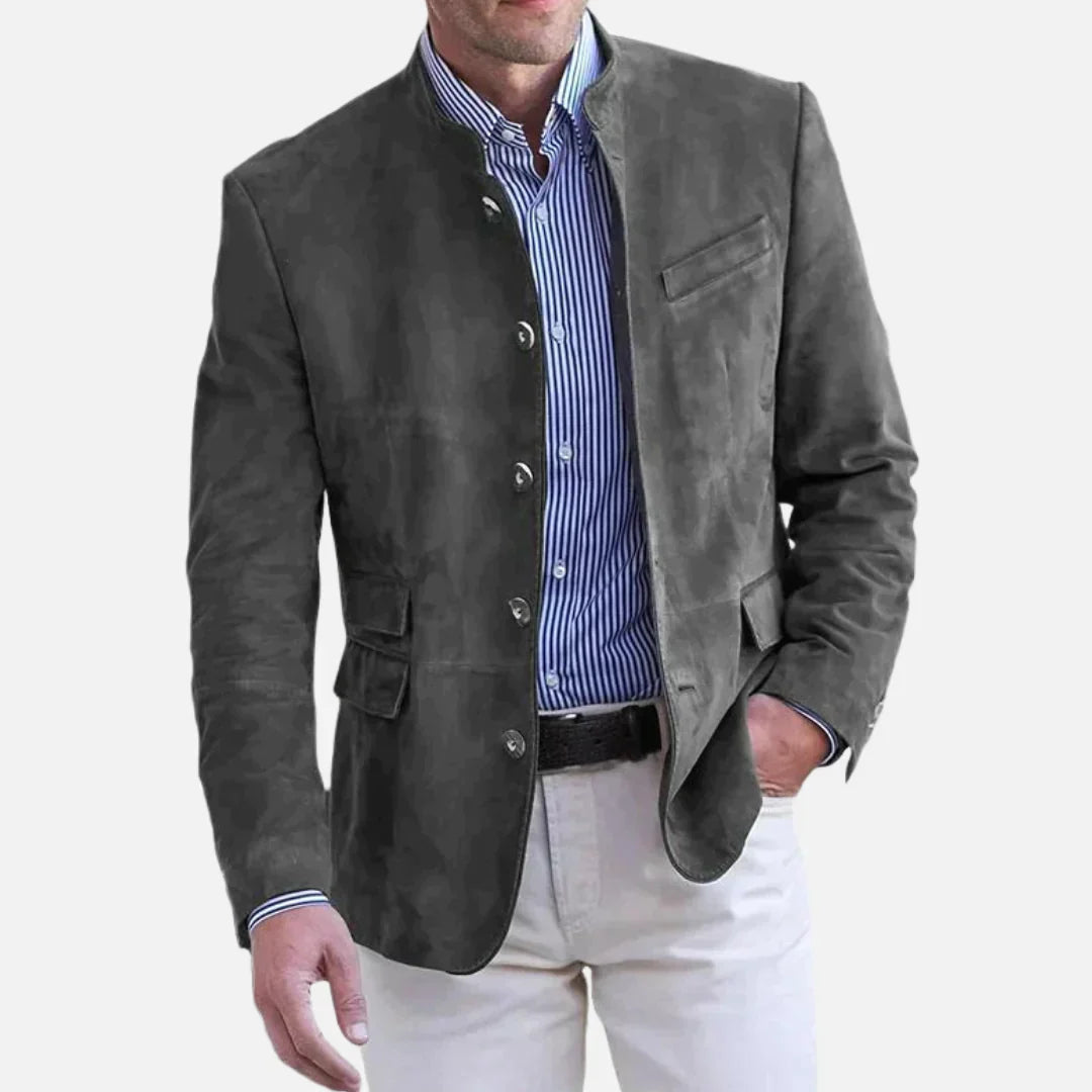Structured Mandarin Collar Jacket