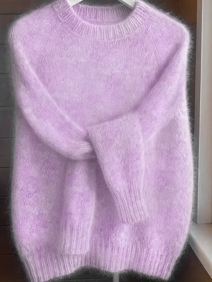 Fluffy Knit Winter Jumper, Sky Blue