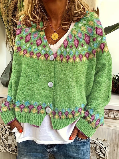 Embroidered Buttoned Cardigan
