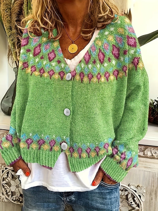 Embroidered Buttoned Cardigan