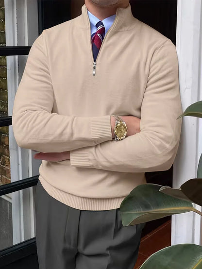 Fine Knit Zip Neck Jumper
