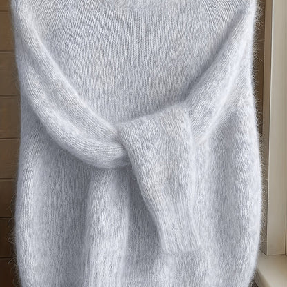 Fluffy Knit Winter Jumper, Sky Blue
