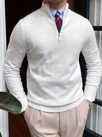 Fine Knit Zip Neck Jumper