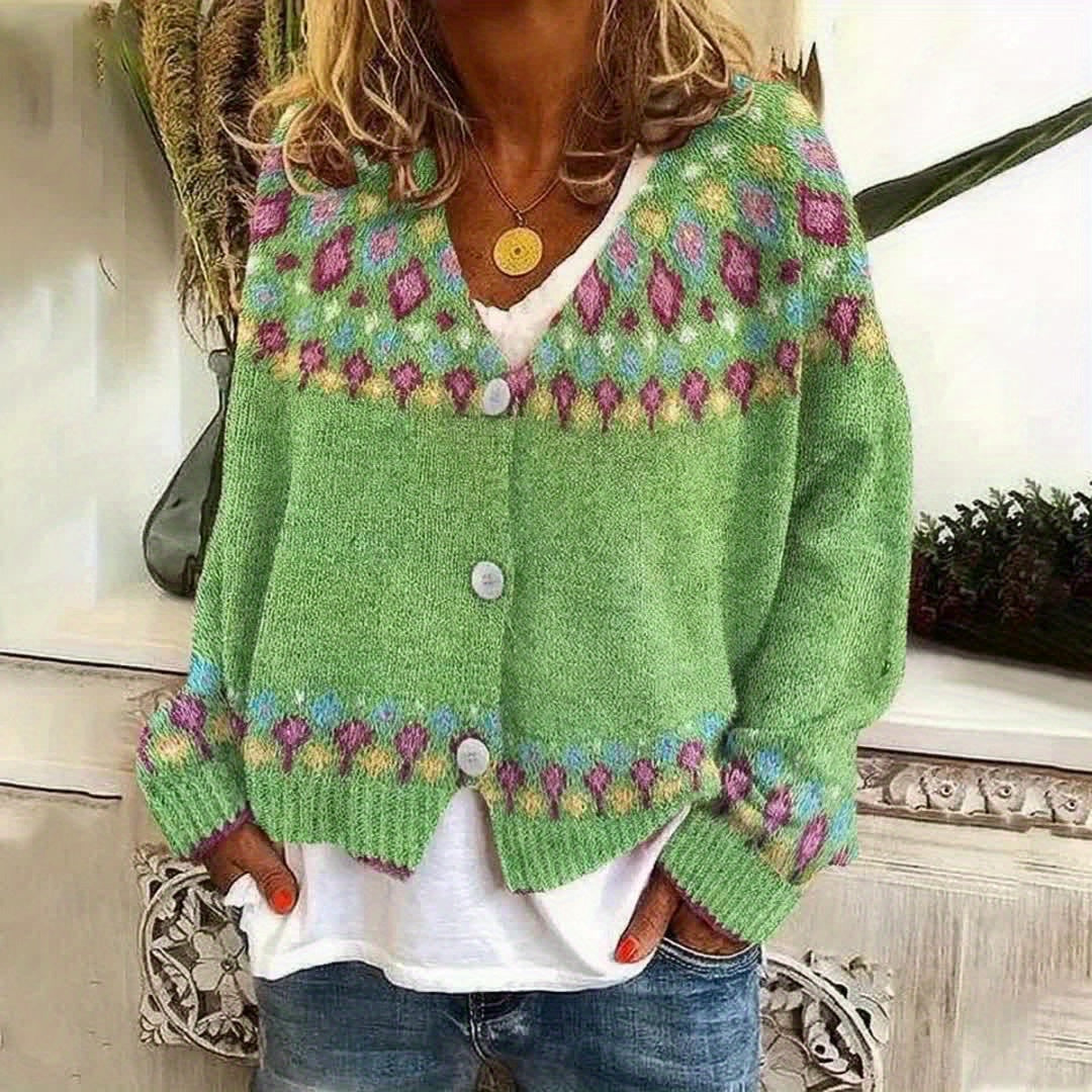 Embroidered Buttoned Cardigan