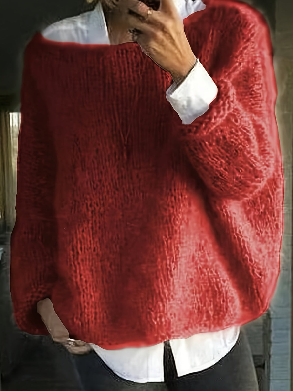 Oversized Knit Winter Jumper, Pink