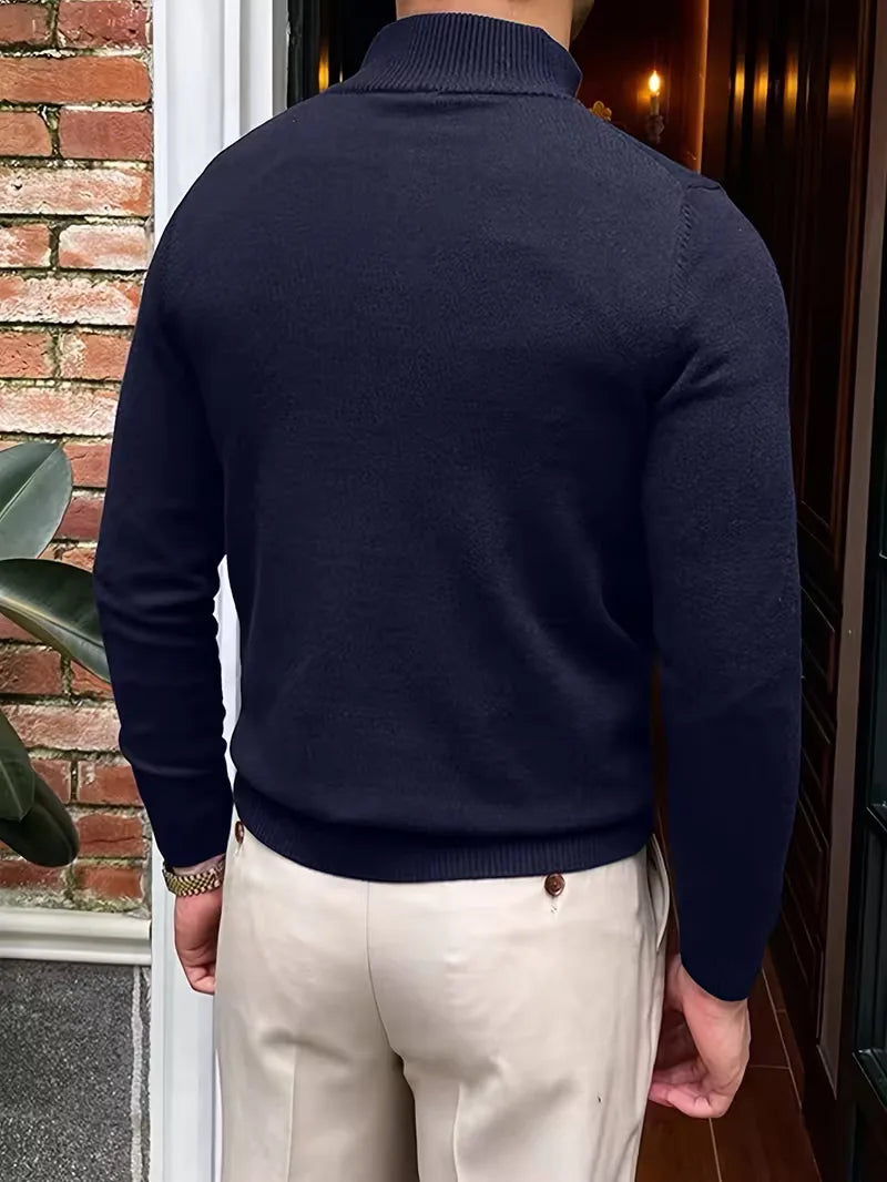 Fine Knit Zip Neck Jumper