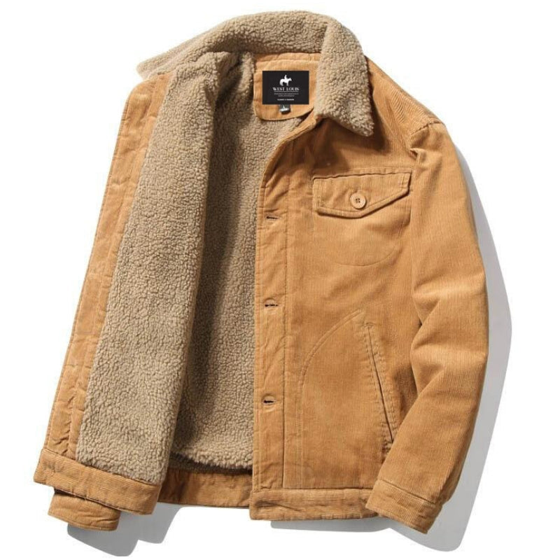 Corduroy Jacket with Faux Fur Lining