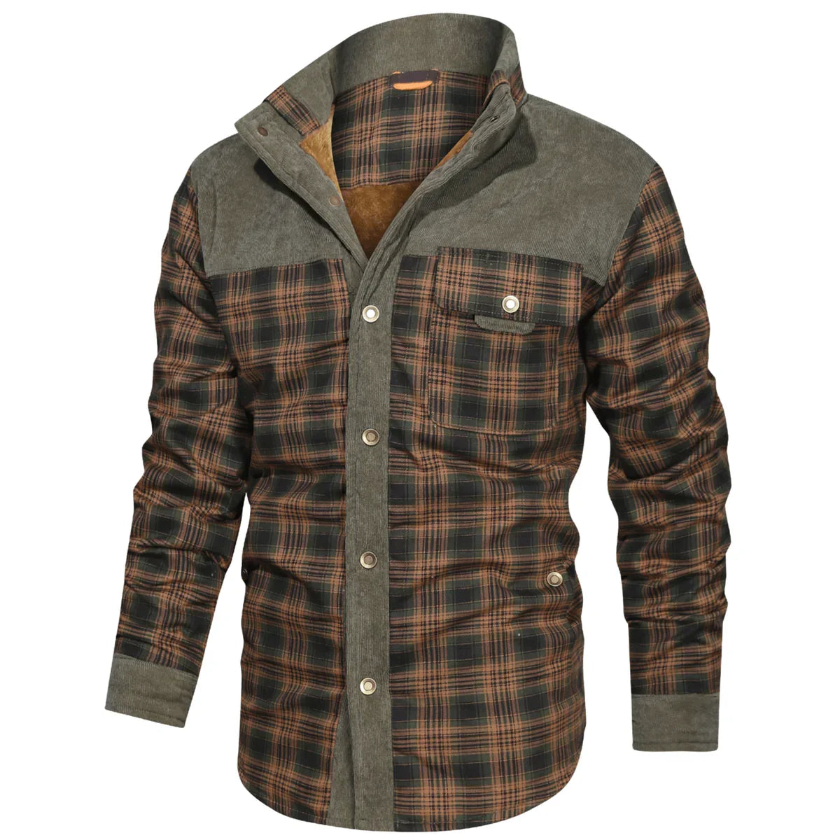 Fleece-Lined Check Lumberjack Jacket