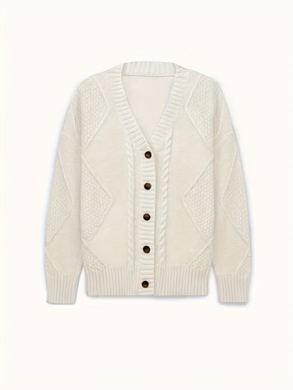 Twisted Knit Winter Cardigan, Pink