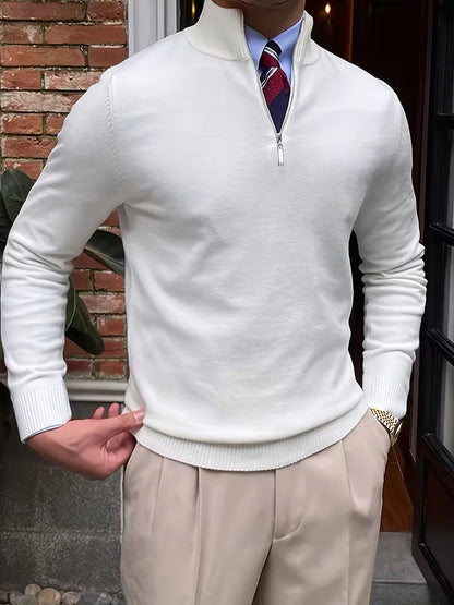 Fine Knit Zip Neck Jumper