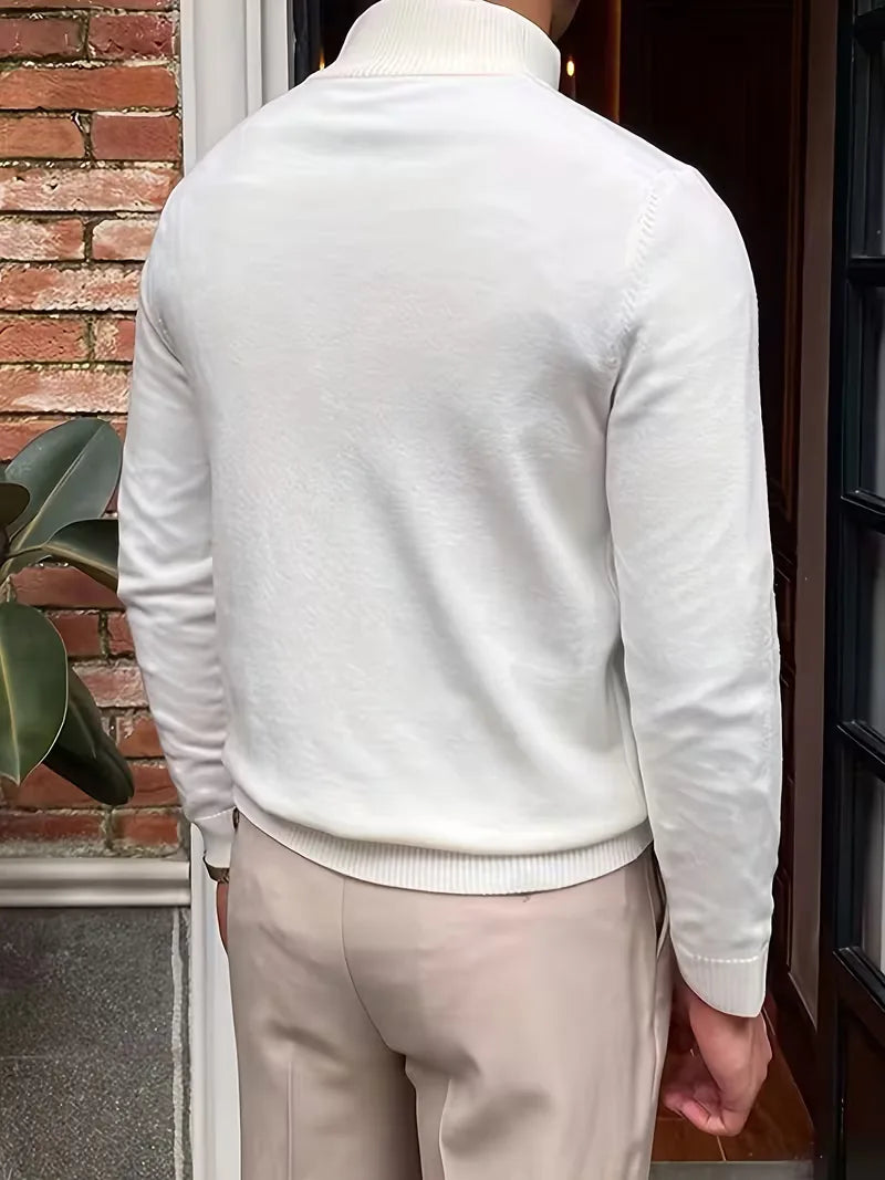 Fine Knit Zip Neck Jumper