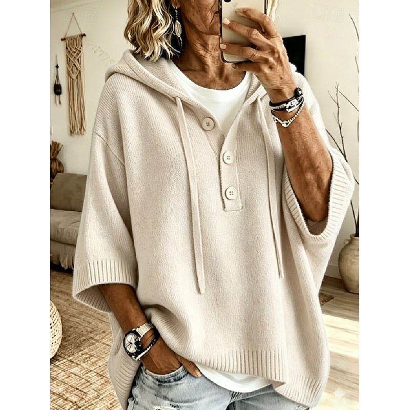 Oversized Knit Winter Jumper, Sky Blue