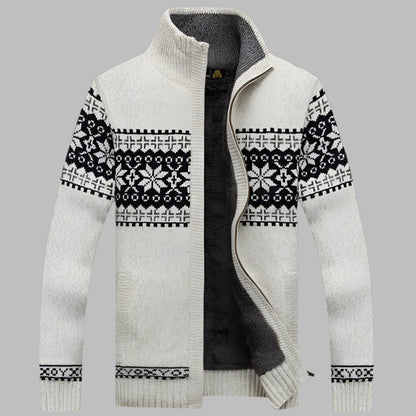 Zip-Up Nordic Knit Cardigan