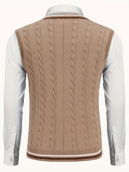 Sleeveless Twisted Knit Jumper