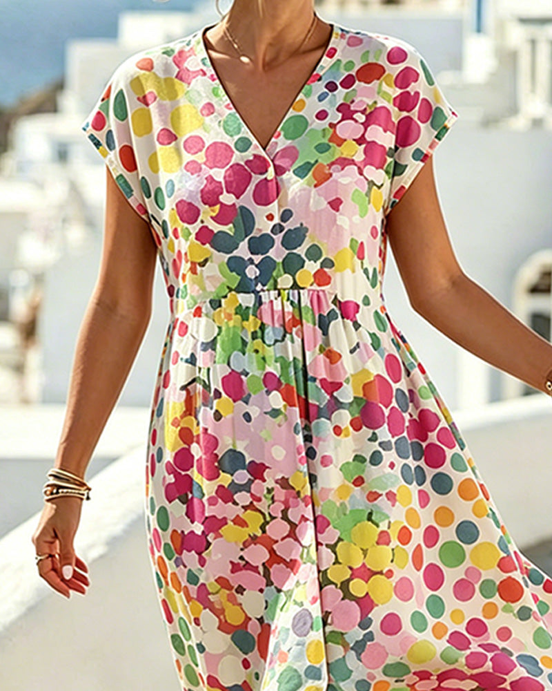 Fluid Summer V-Neck Dress