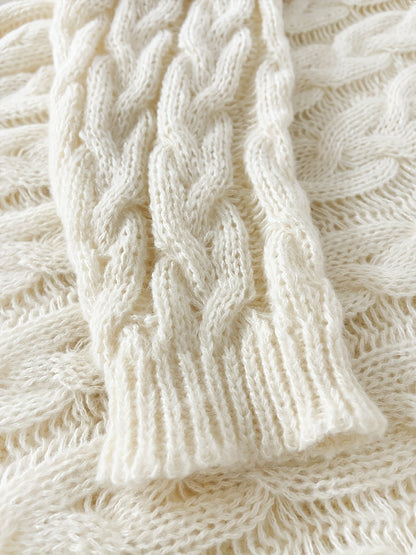 Chunky Knit Winter Jumper, Beige