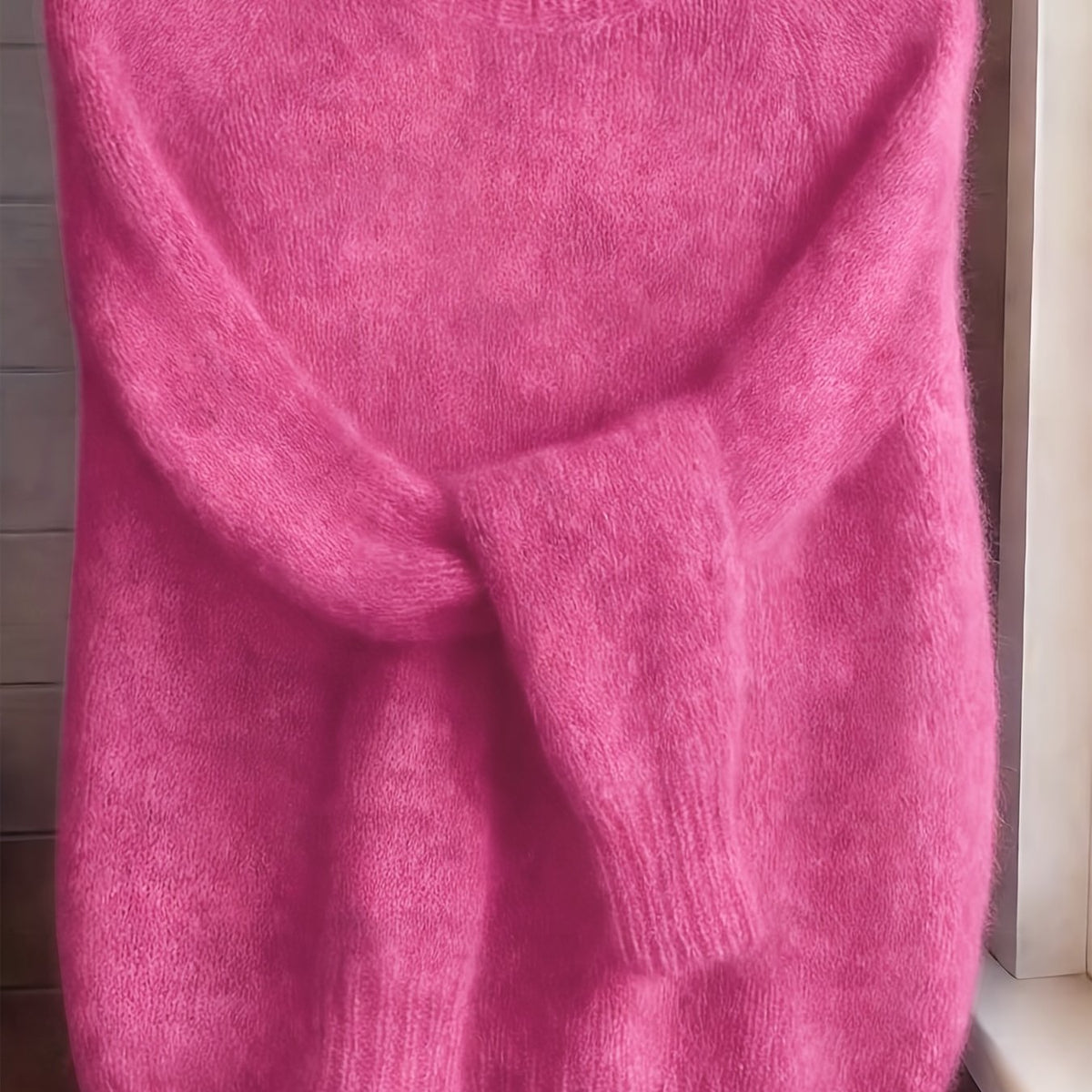 Fluffy Knit Winter Jumper, Sky Blue