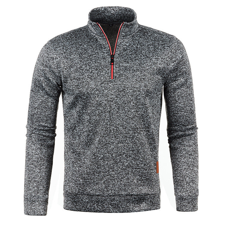 Textured Winter Zip Neck Jumper