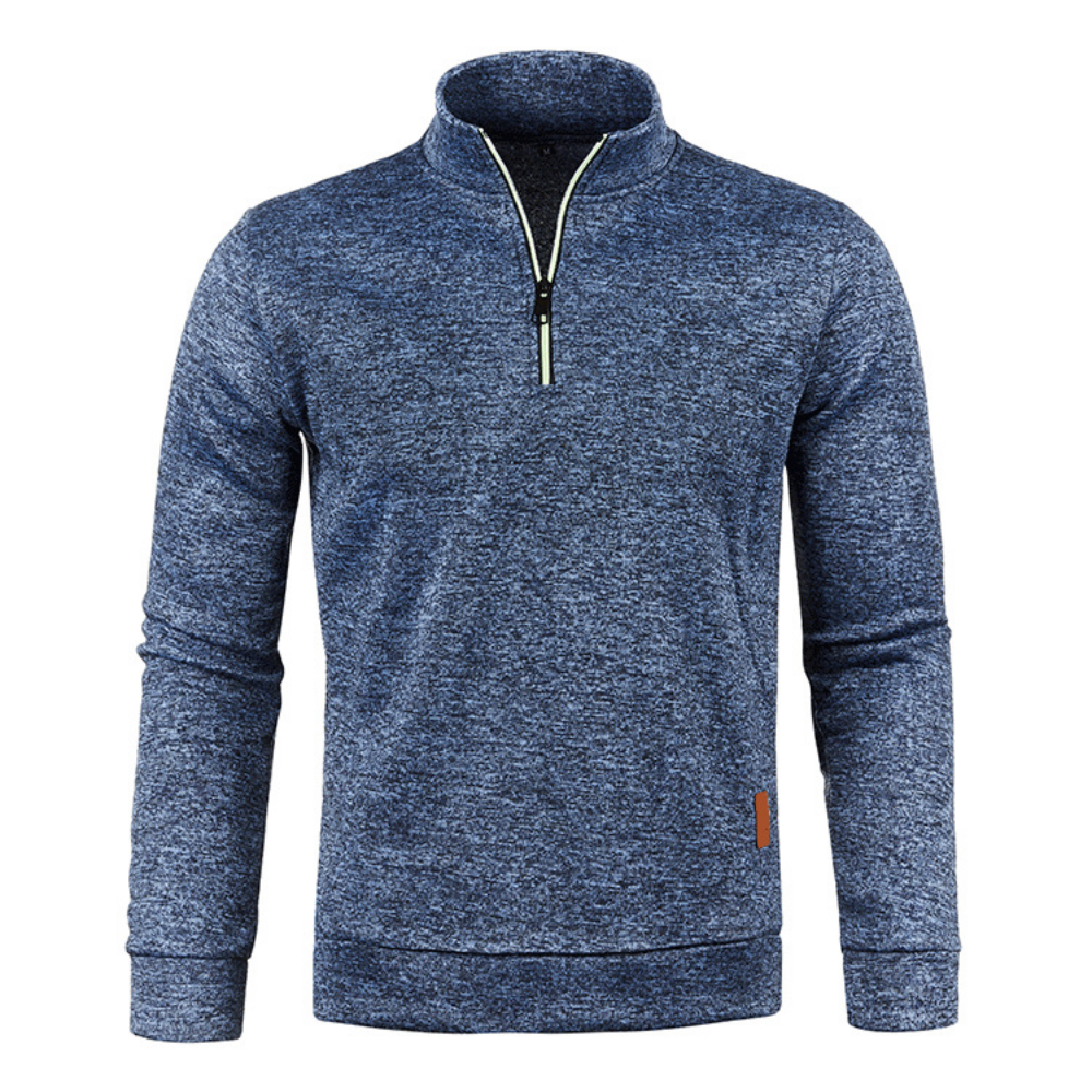 Textured Winter Zip Neck Jumper