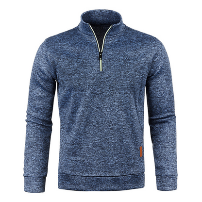 Textured Winter Zip Neck Jumper