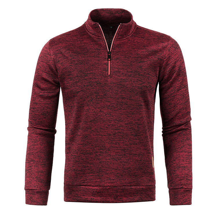 Textured Winter Zip Neck Jumper