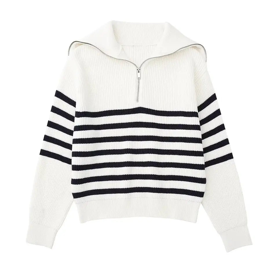 Striped Knit Winter Jumper