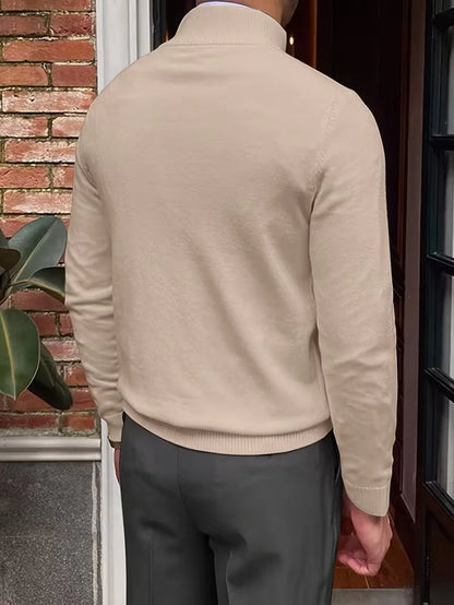 Fine Knit Zip Neck Jumper