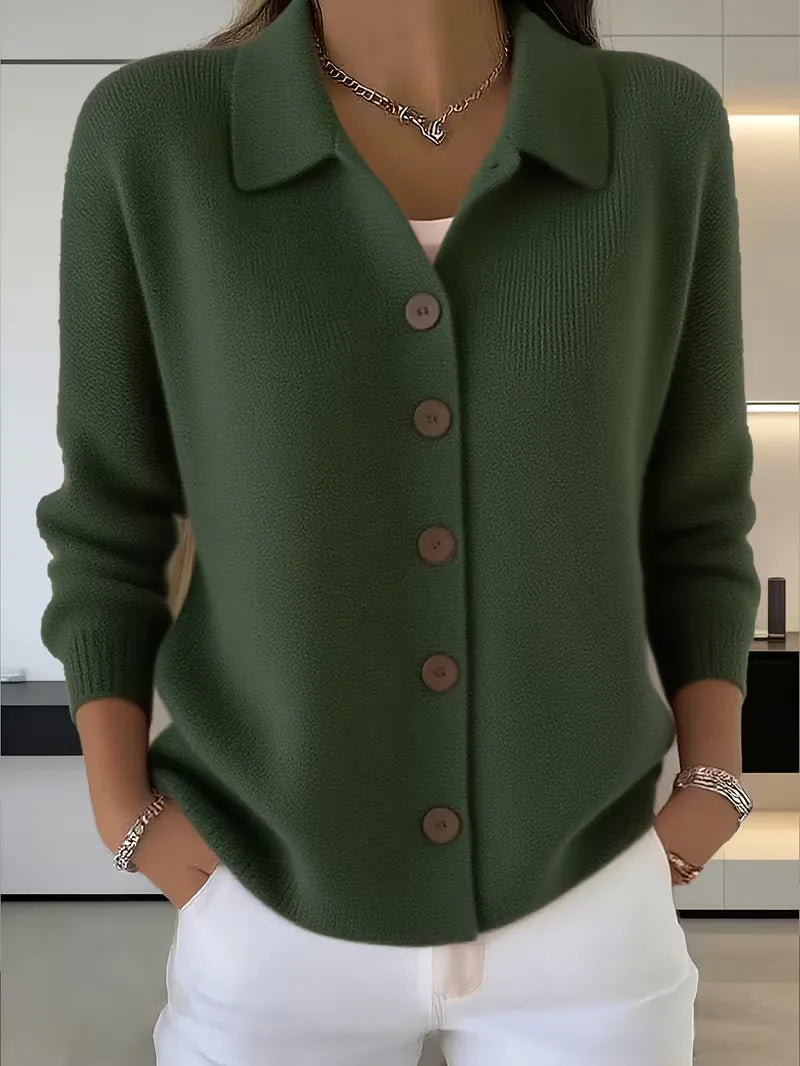 Fine Knit Buttoned Cardigan