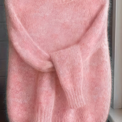 Fluffy Knit Winter Jumper, Sky Blue