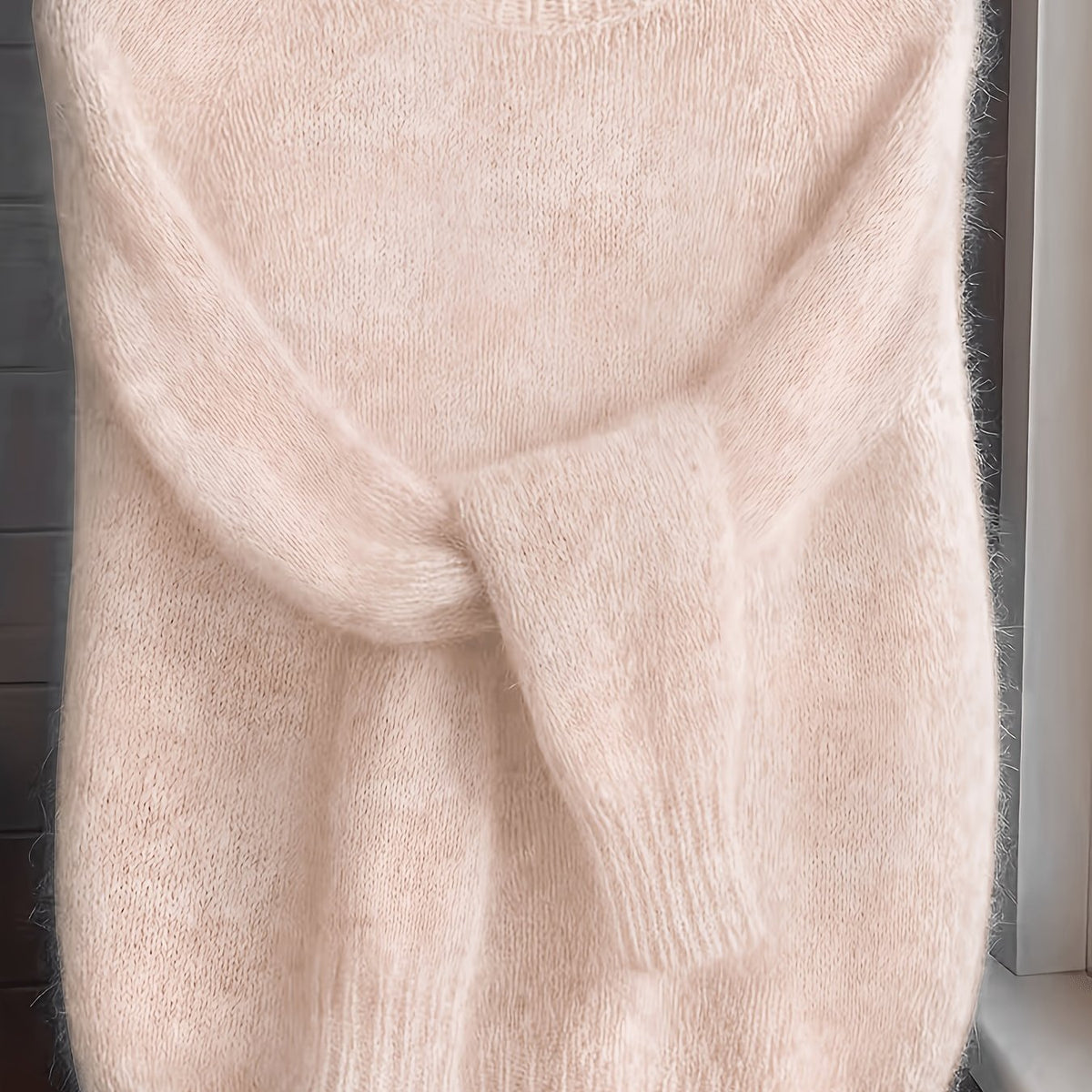 Fluffy Knit Winter Jumper, Sky Blue