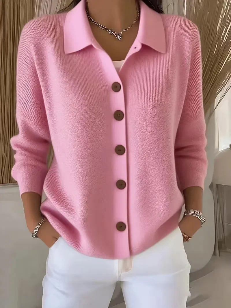 Fine Knit Buttoned Cardigan