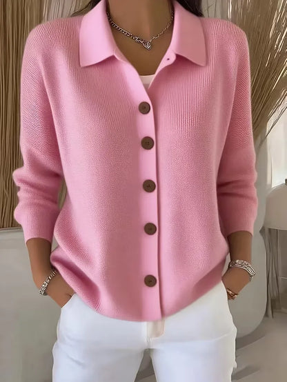 Fine Knit Buttoned Cardigan