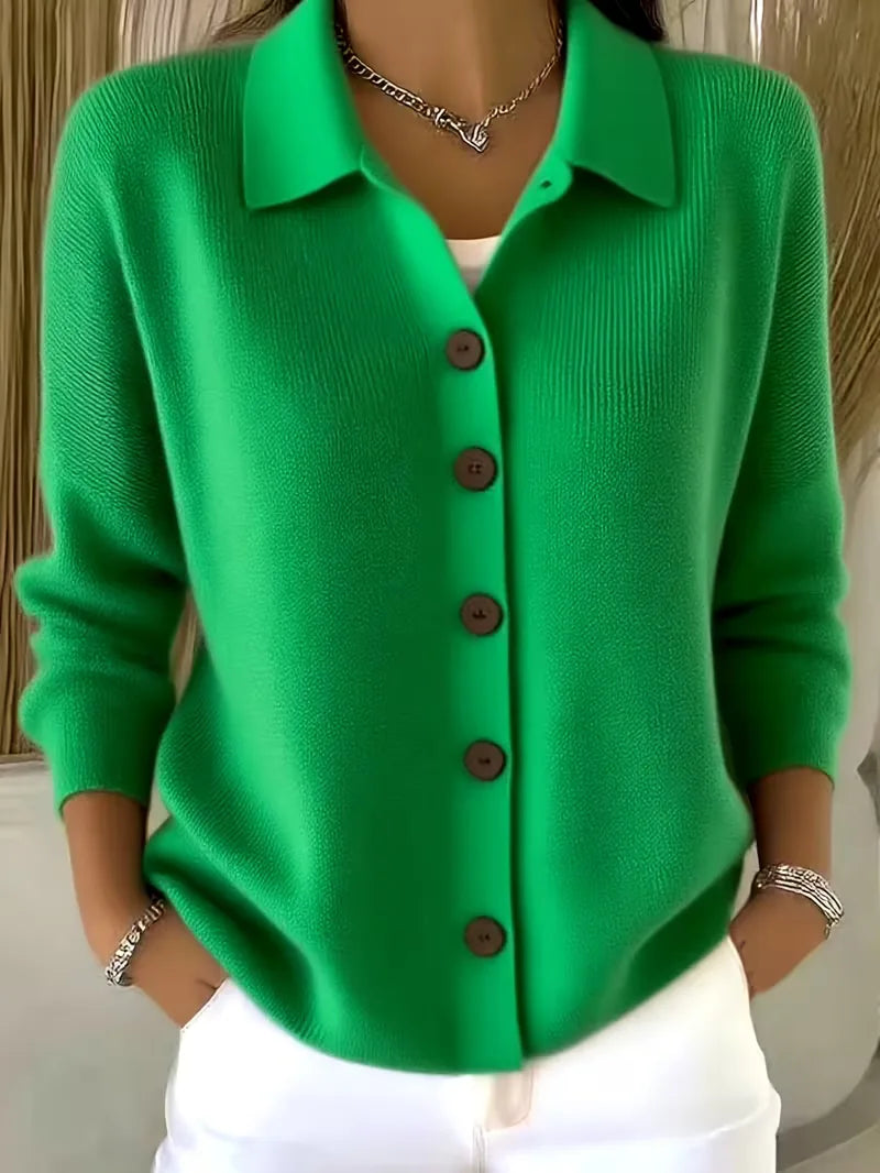 Fine Knit Buttoned Cardigan