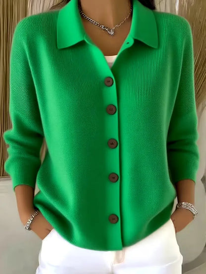 Fine Knit Buttoned Cardigan