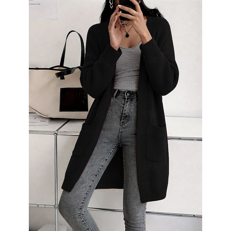 Chunky Knit Winter Cardigan, Black (3)