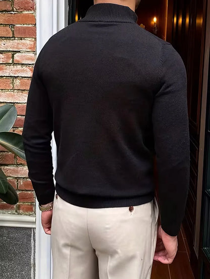 Fine Knit Zip Neck Jumper