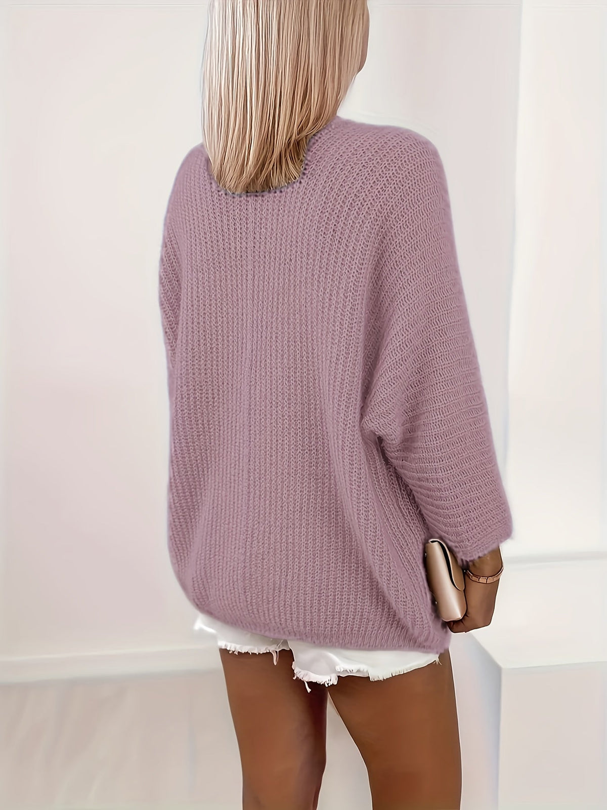 Oversized Knit Cardigan, Khaki