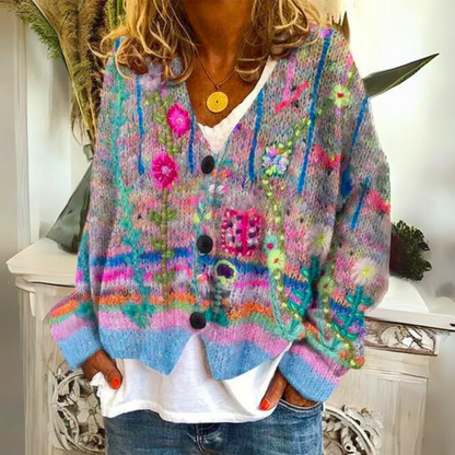 Floral Embroidered Autumn Cardigan