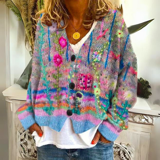 Floral Embroidered Autumn Cardigan